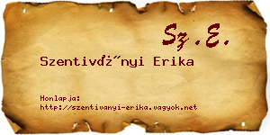 Szentiványi Erika névjegykártya