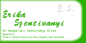 erika szentivanyi business card